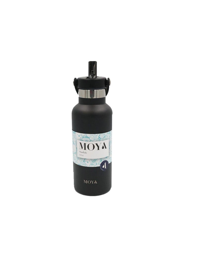 Moya "Starfish" 500ml Insulated Sustainable Water Bottle Black - Image 3