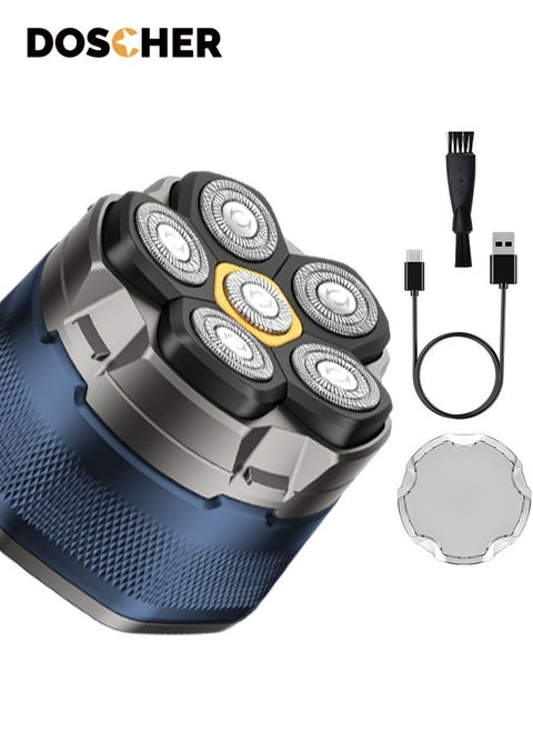 Electric Shaver - Magnetic Electric Head Shaver for Bald Men with Large Battery Capacity, Rechargeable LED Display, Waterproof Wet/Dry Design, and Type-C Charging