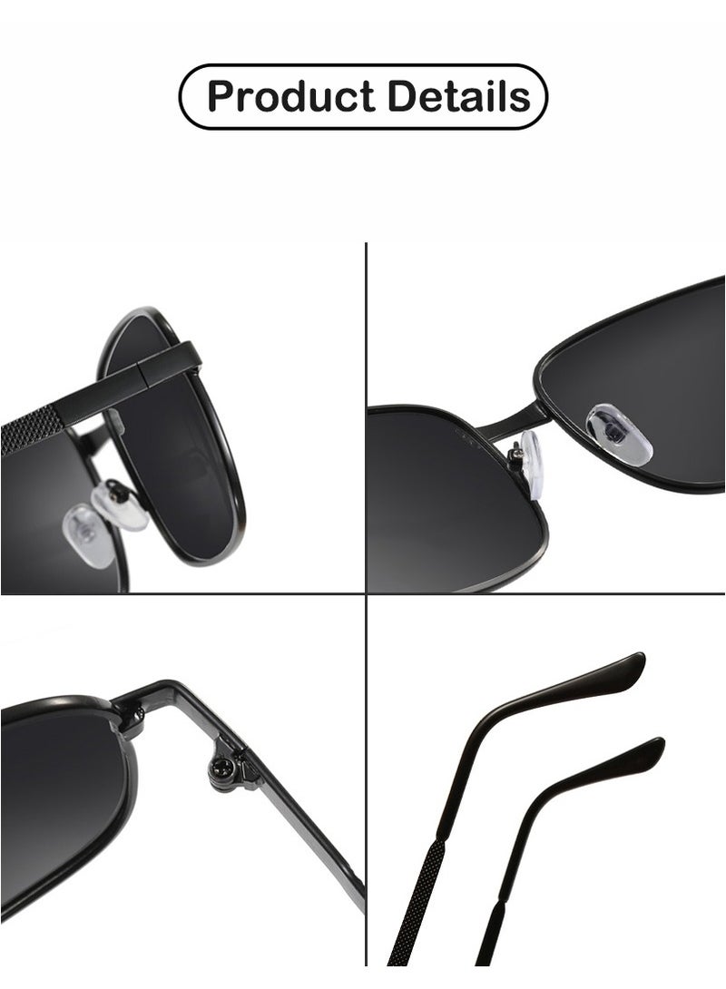 يوك نظارات شمسية مستقطبة للرجال/النساء بإطار معدني ومضادة للتوهج UV400 - Image 3