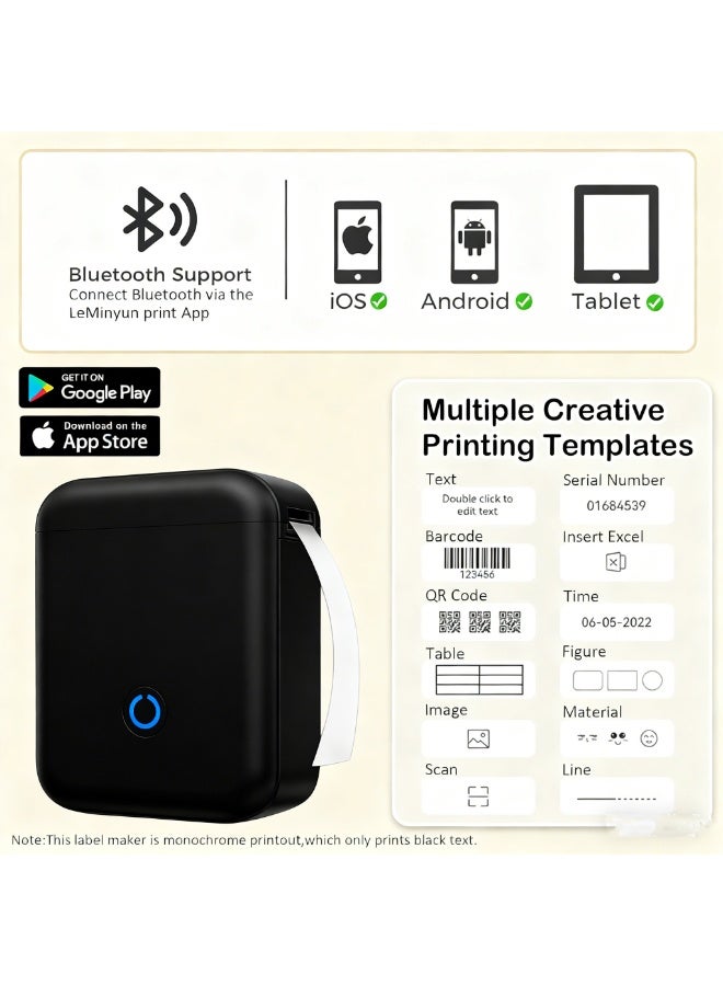 مطابع ملصقات بلوتوث – مطابع حرارية محمولة – آلة إعداد ملصقات متعددة الوظائف لمنازل/مكاتب/مدارس - Image 3
