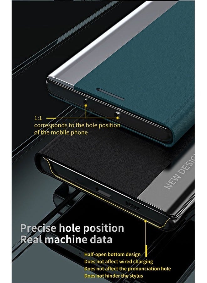 Honor X9c Flip Case,Ultra Slim TPU Leather Full Body Protection Magnetic Stand Shockproof Phone Cover,Green - Image 4