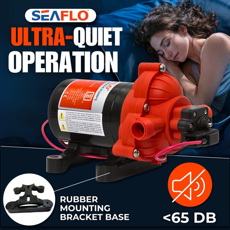 SEAFLO 33 Series 12V DC RV/Camper/Boat/Off-Grid Fresh Water Pressure Pump -12V, 3.0 GPM, 45 PSI, On Demand Self-Priming, Built-In Pressure Switch - NSF, CE & Rohs Certified, UL Listed, 4-Year Warranty - Image 3