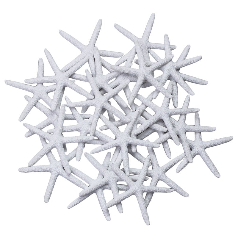 LJY 25 Pieces 315 Inches White Resin Pencil Finger Starfish for Wedding Home Decor and Craft Project