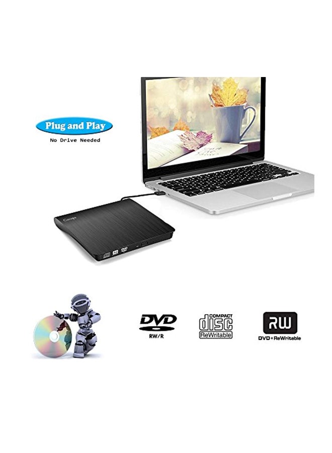 قارئ خارجي لمحرك أقراص CD وDVD أسود/فضي - Image 2