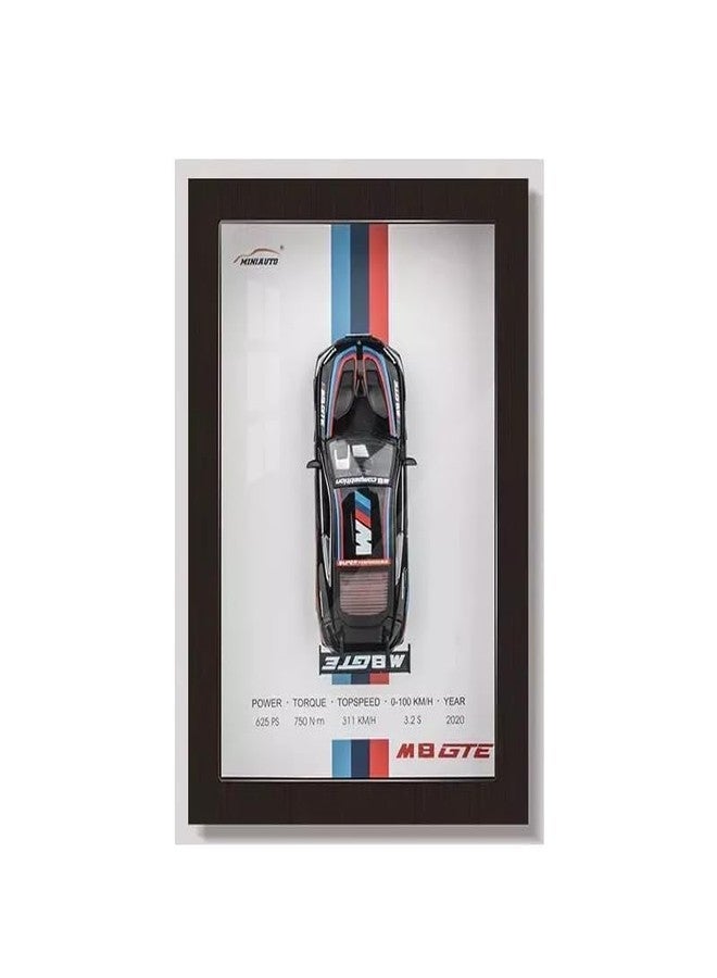 KERBRO 1:32 3D Photo Frame | Diecast Alloy Metal Sports Car Model | Hanging Wall Art Racing Decoration | Collectible Gift for Car Enthusiasts (M8 GTE) - Image 1