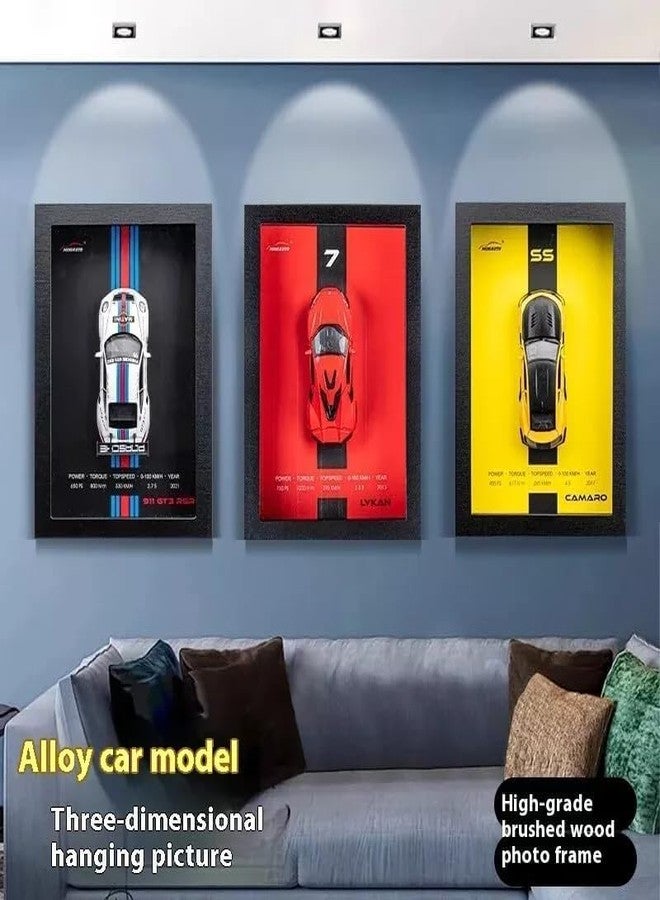 KERBRO 1:32 3D Photo Frame | Diecast Alloy Metal Sports Car Model | Hanging Wall Art Racing Decoration | Collectible Gift for Car Enthusiasts (M8 GTE) - Image 4