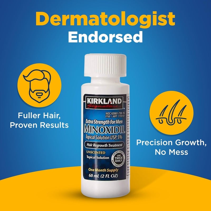 Kirkland Signature Minoxidil 5% Topical Solution for Men - 6 Month Supply (6 x 2 Fl Oz), Hair Regrowth Treatment with Dropper - Image 2