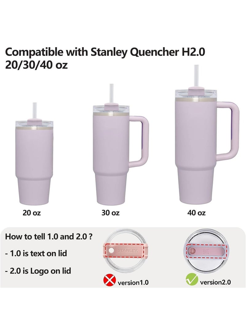 اس تي ان مجموعة سدادة للانسكاب لأكواب ستانلي 30 أونصة و40 أونصة الإصدار 2.0 - مقاومة للتسرب مع شفاطتين وفرشاة تنظيف وسدادات سيليكون للحماية ضد الانسكاب - أوركيد - Image 5