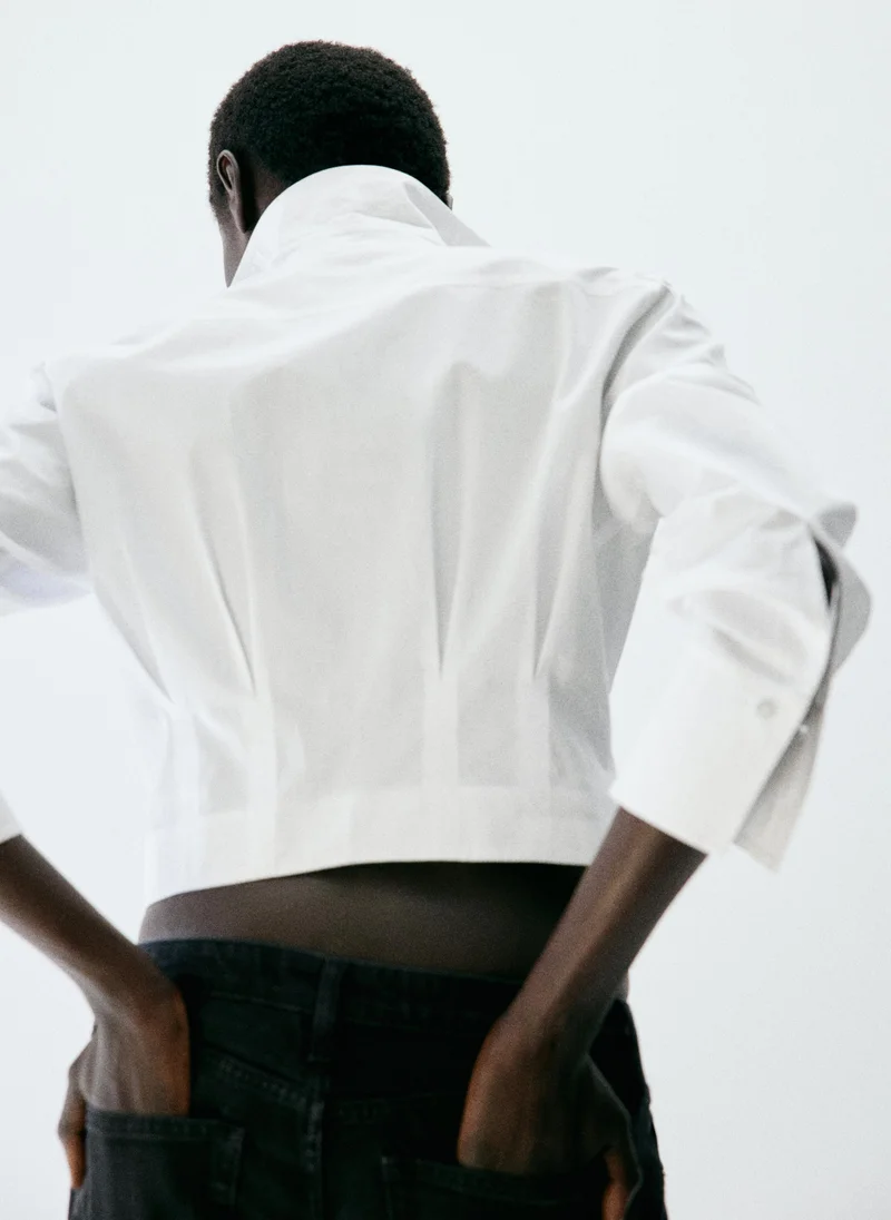 مانجو Pleated Cotton Shirt