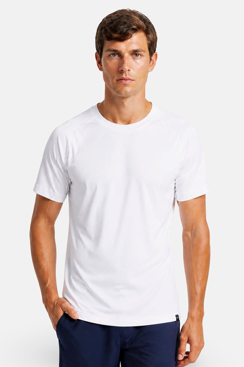 Gaiam Men Slim Fit Short Sleeve Training T-Shirt, White - Image 1