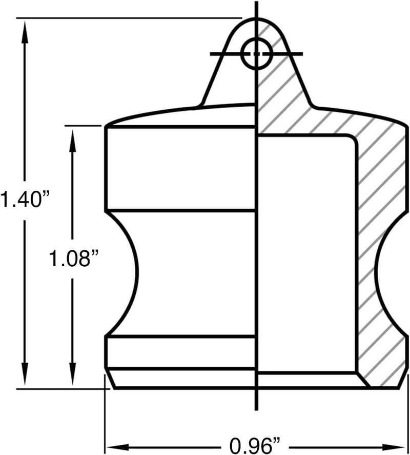 Cam and Groove Fitting, Aluminum, Type DP, 1/2″ Camlock Dust Plug (CAM-05-DP-AL) - Image 2