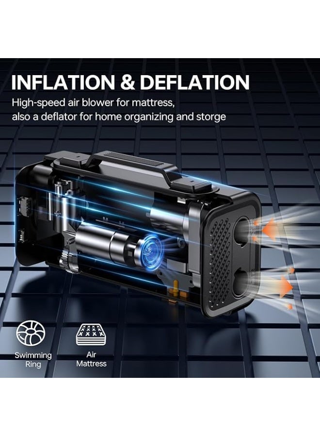 6-in-1 Car Battery Jump Starter – 4000A Power Pack with Air Compressor, Cordless Tire Inflator, LED Light & Portable Air Pump for Gas & Diesel Vehicles - Image 4