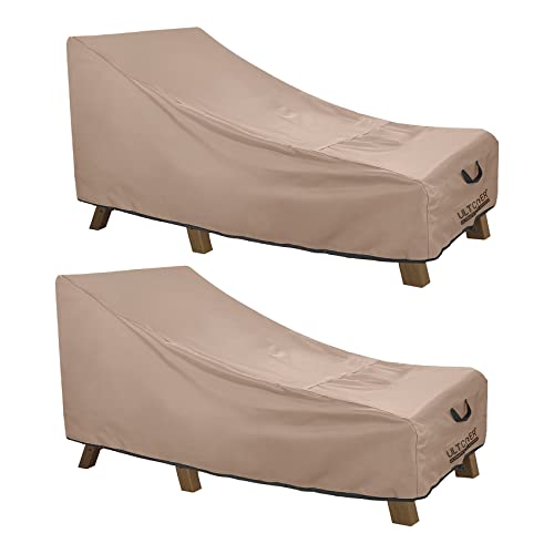 ULTCOVER Waterproof Patio Lounge Chair Cover Heavy Duty Outdoor Chaise Lounge Covers 2 Pack - 68L x 30W x 30H inch - Image 1