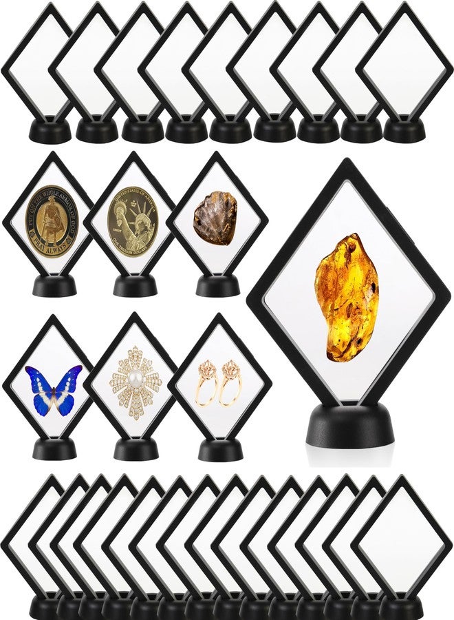 Dicunoy 30 PCS 3D Floating Display Case, 3.5" Black Coins Display Frame for Antique Challenge Coins, AA Medallion, Jewelry, Shells, Fossils, Gems, Minerals, Rocks, Pins - Image 1