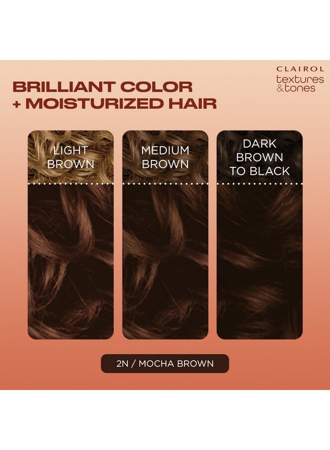 كلايرول صبغة شعر دائمة من Textures & Tones، لون شعر بني موكا 2N، عبوة من قطعة واحدة