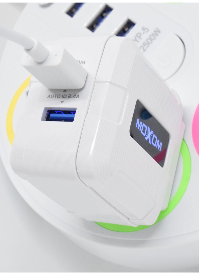 MOXOM 2-Port USB Wall Travel Charger White  - Image 4