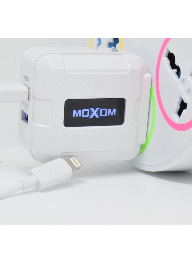 MOXOM 2-Port USB Wall Travel Charger White  - Image 2