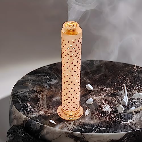 SWAURSAHA Stainless Steel Incense Stick Holder With Ash Catcher & Dhoop Holder, Ideal For Home (Set of 1, Copper), Round - Image 4