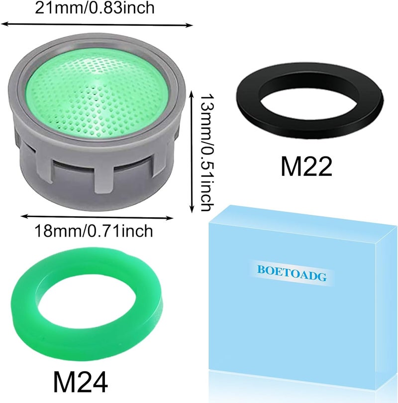 BOETOADG Faucet Aerator, 1.5 GPM Flow Restrictor Plug-In Faucet Aerator Replacement Parts for Bathroom or Kitchen (Green 20 Pieces) - Image 2