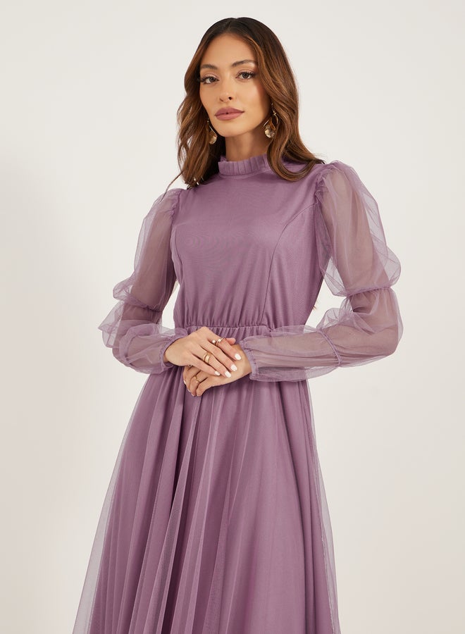 ستايلي فستان ماكسي بأكمام تول - Image 3