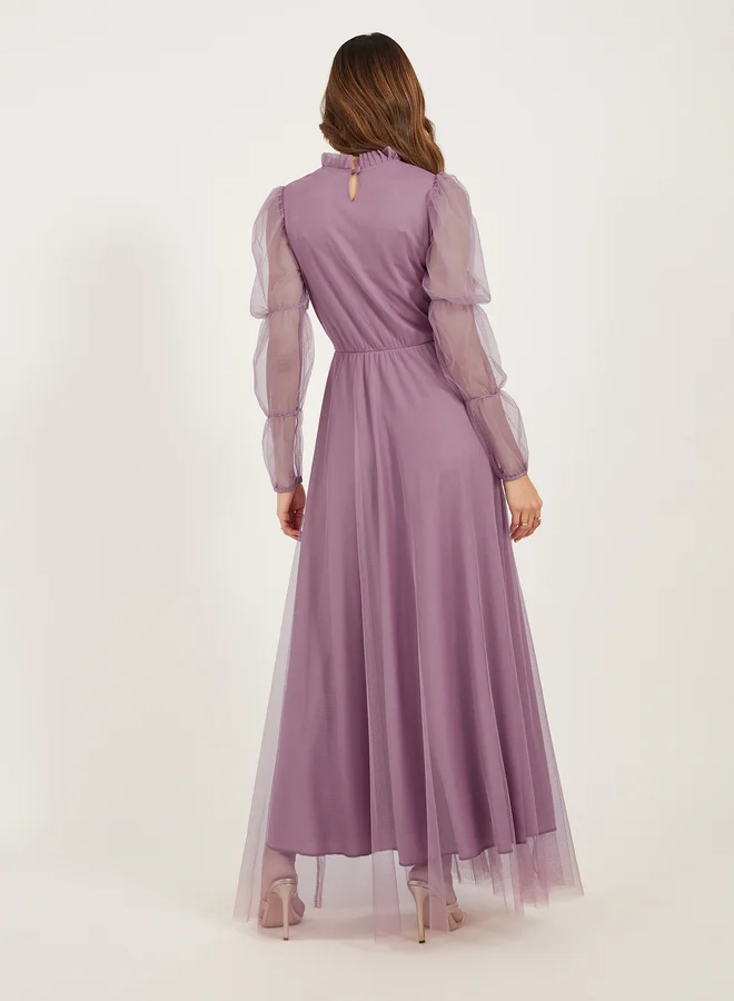 Styli Tulle Sleeve Maxi Dress
