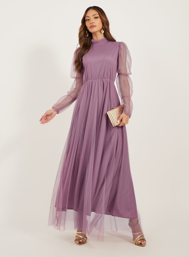 ستايلي فستان ماكسي بأكمام تول - Image 2