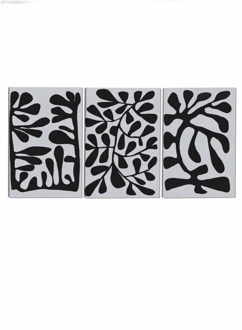 LOWHA Set Of 3 Framed Canvas Wall Arts Stretched Over Wooden Frame Abstract Paintings For Home Living Room Office Decor - Image 4
