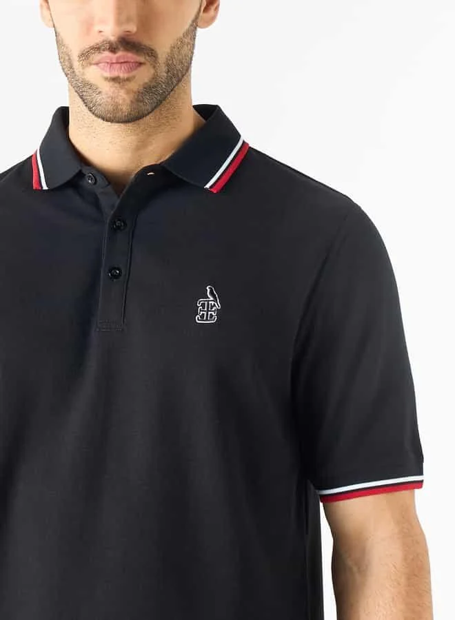 Emperor Emperor Jeans Logo Embroidered Polo T-shirt with Tipping Detail