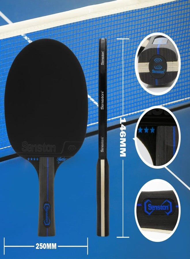 Senston Ping Pong Paddles, Premium Table Tennis Racket Set of 2 with 3 Ping Pong Balls Indoor/Outdoor Play (Black) - Image 4
