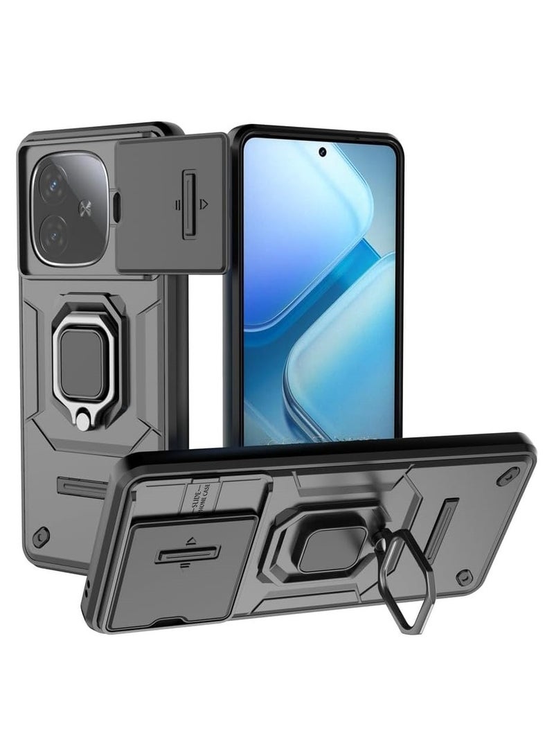 general 【1+1 Sets】 For vivo iQOO Z9 5G Case  Screen Protector Built Slide Camera Protection Cover Heavy Duty Protective Phone Case with Tempered Glass Screen Protector - Image 2