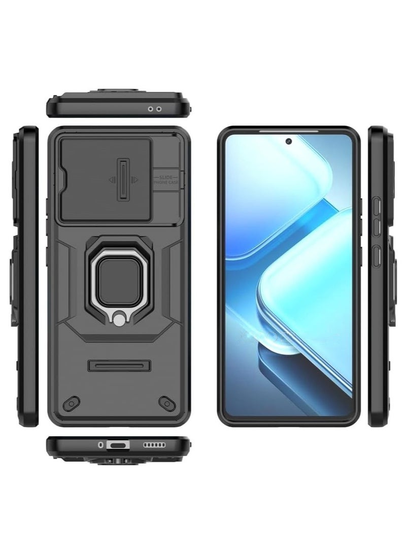general 【1+1 Sets】 For vivo iQOO Z9 5G Case  Screen Protector Built Slide Camera Protection Cover Heavy Duty Protective Phone Case with Tempered Glass Screen Protector - Image 3
