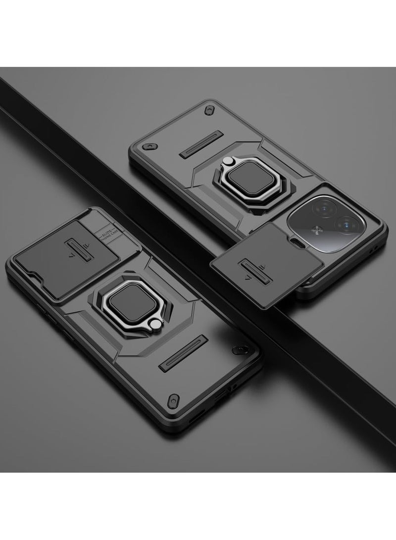 general 【1+1 Sets】 For vivo iQOO Z9 5G Case  Screen Protector Built Slide Camera Protection Cover Heavy Duty Protective Phone Case with Tempered Glass Screen Protector - Image 5