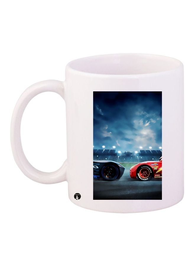 Cars Printed Coffee Mug White/Blue/Red 11ounce