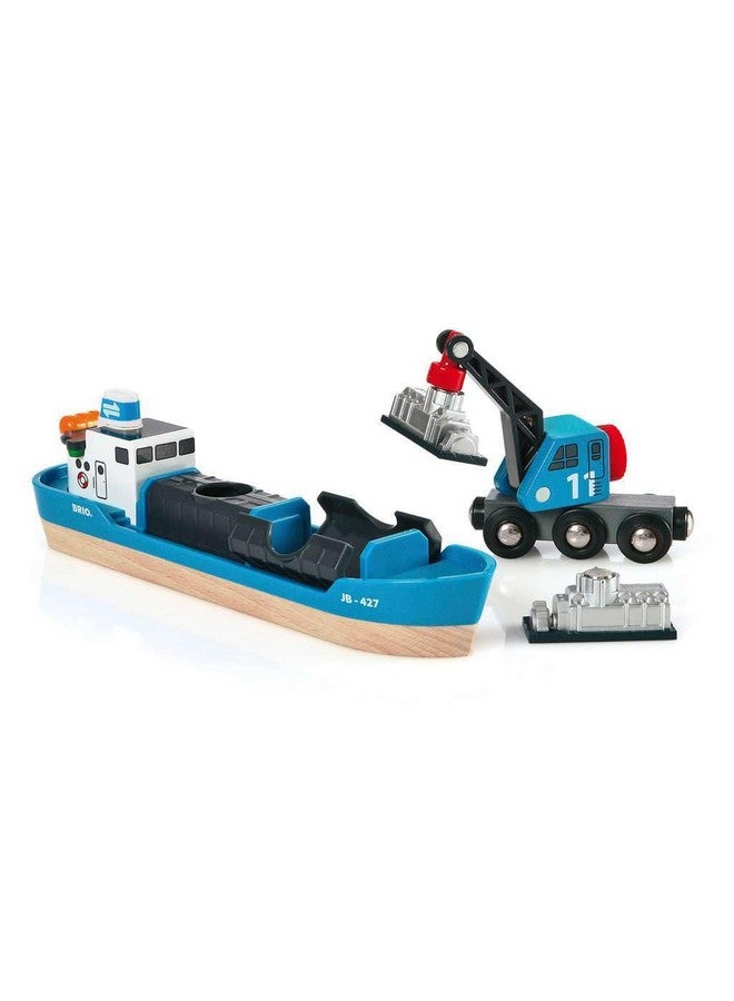 Brio BRIO World - 33534 Container Ship and Crane Wagon | Premium 4-Piece Kids Train Set Toy | Enhances Motor Skills & Creativity | Compatible with All Toys | Ideal for Toddlers Age 3+  - Image 3