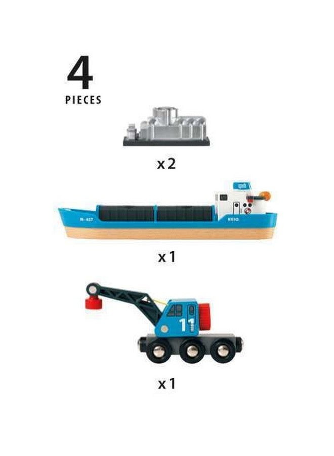 Brio BRIO World - 33534 Container Ship and Crane Wagon | Premium 4-Piece Kids Train Set Toy | Enhances Motor Skills & Creativity | Compatible with All Toys | Ideal for Toddlers Age 3+  - Image 5