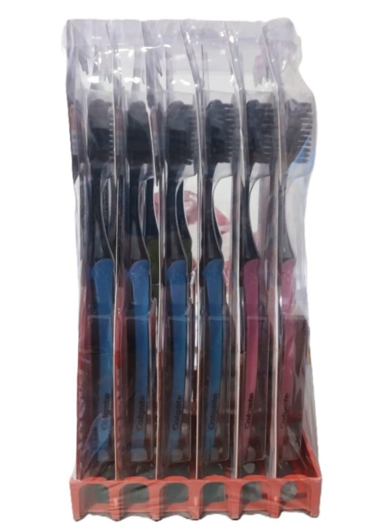 كولجيت 12 قطعة من فرشاة أسنان كولجيت سليم سوفت بالفحم متعددة الألوان - Image 3