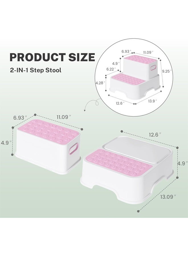 Vividorad Step Stools for Kids,Anti-Slip Potty Training Stool,Toddler Step Stool for Bathroom Sink,Kids Step Stool for Toddlers Potty Training, Multifunctional Toilet Potty Stool for Kids,for Bathroom, Kitchen, Living Room, Bedroom, Toy Room - Image 1