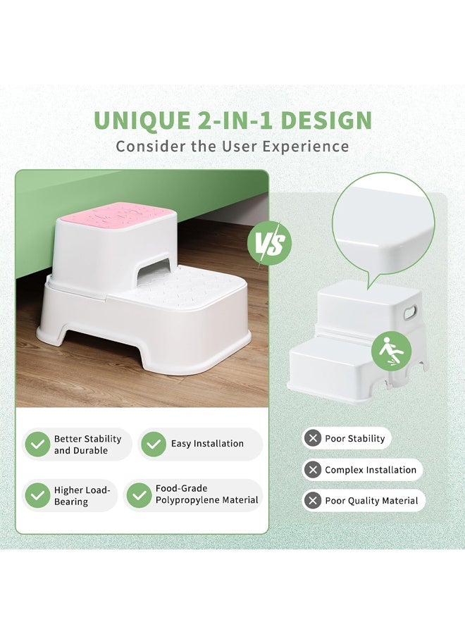 Vividorad Step Stools for Kids,Anti-Slip Potty Training Stool,Toddler Step Stool for Bathroom Sink,Kids Step Stool for Toddlers Potty Training, Multifunctional Toilet Potty Stool for Kids,for Bathroom, Kitchen, Living Room, Bedroom, Toy Room - Image 3
