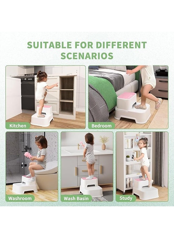 Vividorad Step Stools for Kids,Anti-Slip Potty Training Stool,Toddler Step Stool for Bathroom Sink,Kids Step Stool for Toddlers Potty Training, Multifunctional Toilet Potty Stool for Kids,for Bathroom, Kitchen, Living Room, Bedroom, Toy Room - Image 2