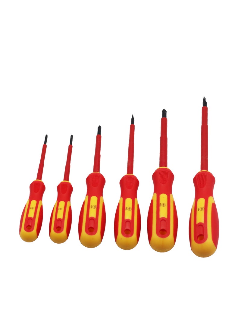 هاي-تيك مجموعة مفكات براغي معزولة 6 قطع فاخرة | مصنوعة من فولاذ الكروم فاناديوم عالي الجودة | مجموعة أدوات كهربائية - Image 1