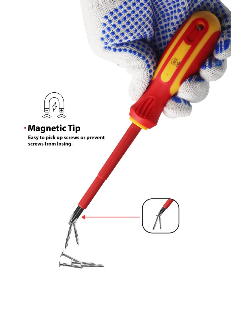 هاي-تيك مجموعة مفكات براغي معزولة 6 قطع فاخرة | مصنوعة من فولاذ الكروم فاناديوم عالي الجودة | مجموعة أدوات كهربائية - Image 3