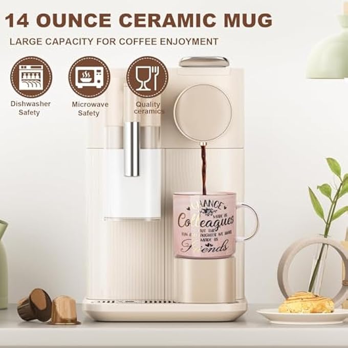 ALBISS هدايا لزميلات العمل، الفرصة التي جعلتنا زملاء عمل، زميل عمل، هدية لعيد الميلاد، الوداع، التقاعد، شكرًا لك، أفضل صديق، كوب رخامي وردي سعة 14 أونصة مع علبة ذهبية - Image 4