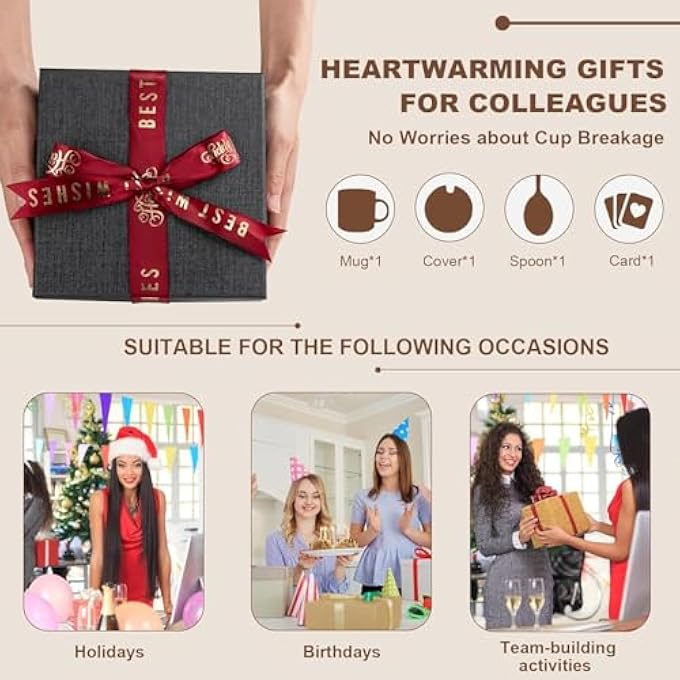 ALBISS هدايا لزميلات العمل، الفرصة التي جعلتنا زملاء عمل، زميل عمل، هدية لعيد الميلاد، الوداع، التقاعد، شكرًا لك، أفضل صديق، كوب رخامي وردي سعة 14 أونصة مع علبة ذهبية - Image 5