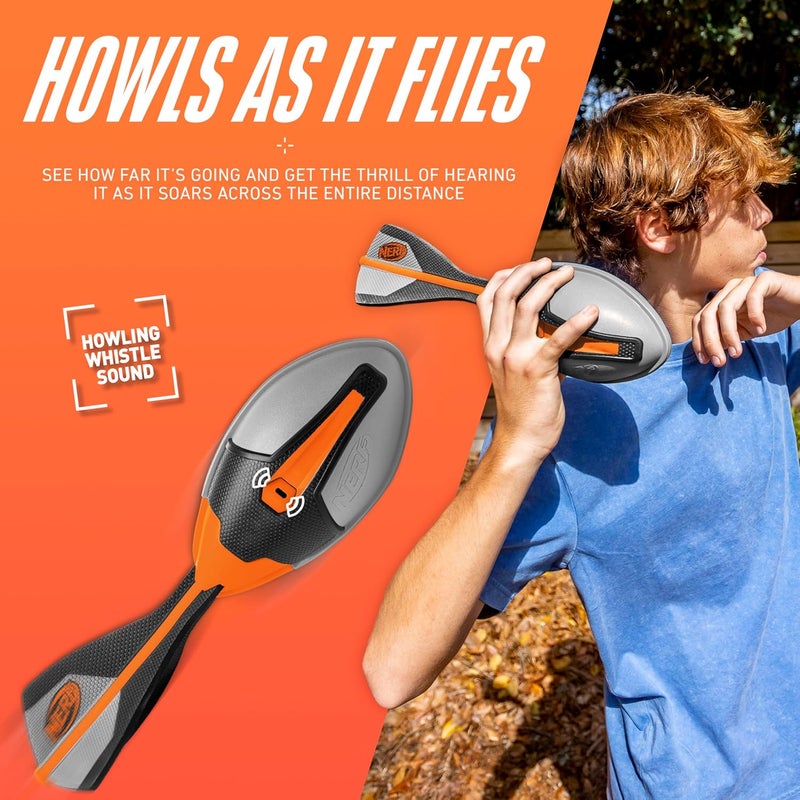 NERF Vortex Ultimate Grip Foam Football - Soft Vortex Football for Long-Distance Throws - All-Weather Perfect for Pool + Beach - Kids Ultimate Grip Whistle Foam Ball - Image 4