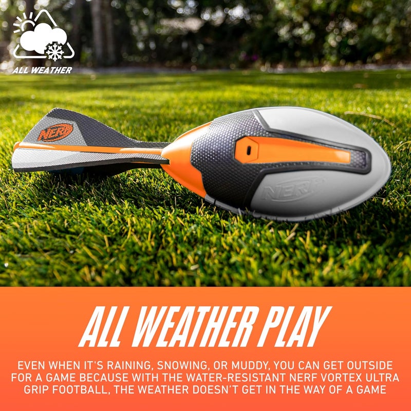 NERF Vortex Ultimate Grip Foam Football - Soft Vortex Football for Long-Distance Throws - All-Weather Perfect for Pool + Beach - Kids Ultimate Grip Whistle Foam Ball - Image 5