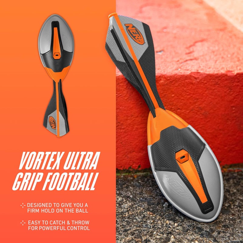 NERF Vortex Ultimate Grip Foam Football - Soft Vortex Football for Long-Distance Throws - All-Weather Perfect for Pool + Beach - Kids Ultimate Grip Whistle Foam Ball - Image 2