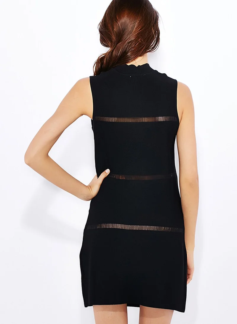Neon Rose High Neck Ladder Dress