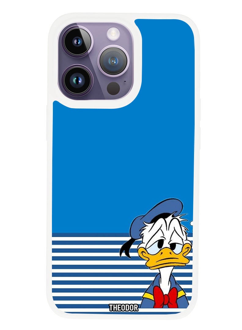 Theodor Protective Case Anti Scratch Shock Proof Cover For APPLE IPHONE 14 PRO Sad Donald (White Bumper) - Image 1