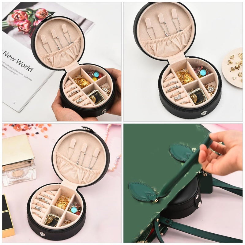 Black Large Travel Jewelry Case for Women Portable Organizer - Image 4