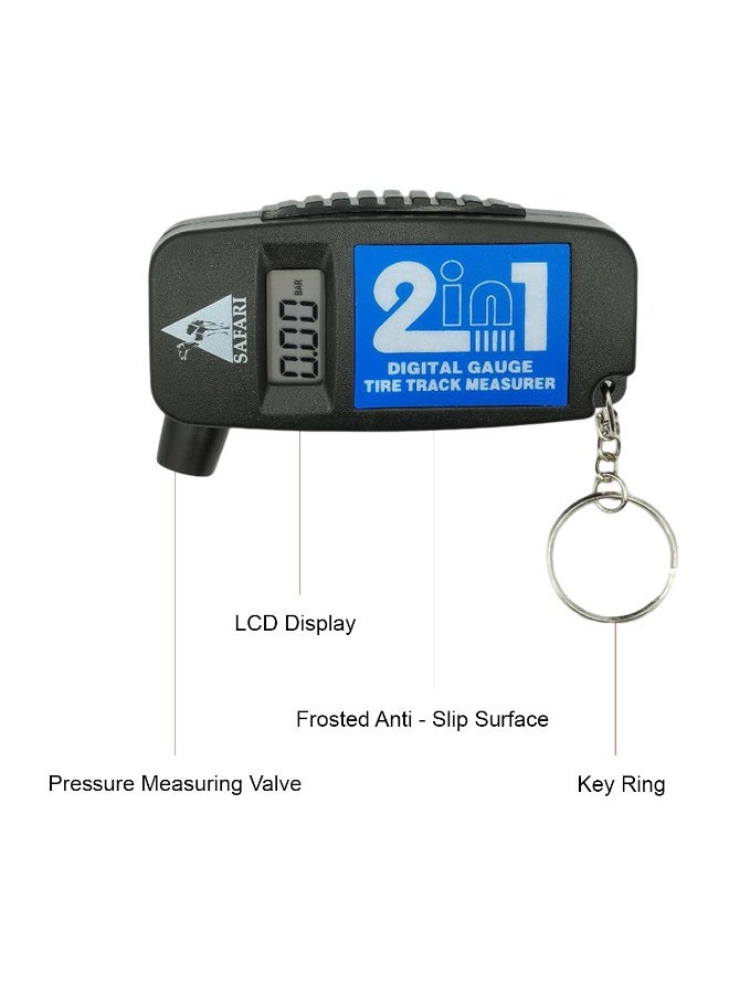 Safari 2-in-1 Digital Tire Pressure Gauge Keychain – Mini LCD Display, Portable PSI & BAR Reader, Frosted Anti-Slip Design, for Cars, Trucks, Motorcycles & Bicycles TG-50 - Image 4